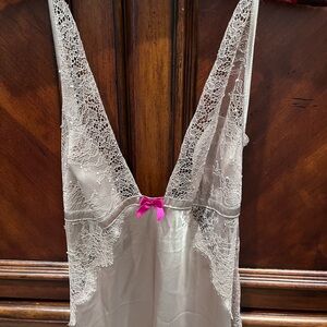 Elegant Lace Trimmed sleepwear with matching robe